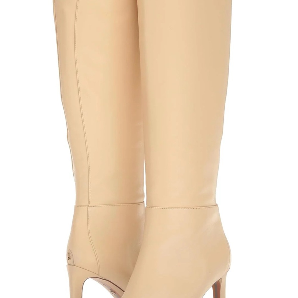 NEW- Sam Edelman Women's SHAUNA Off White Knee High Boots in Eggshell / Cream - Picture 10 of 17
